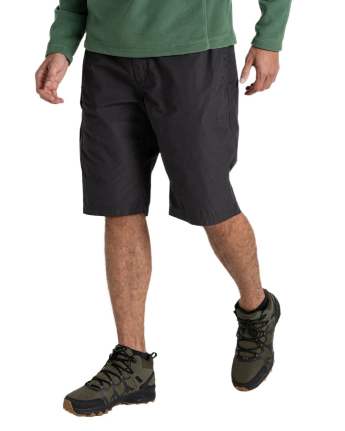 Black Pepper coloured Craghoppers Mens Kiwi Recycled Long Short on white background #colour_black-pepper