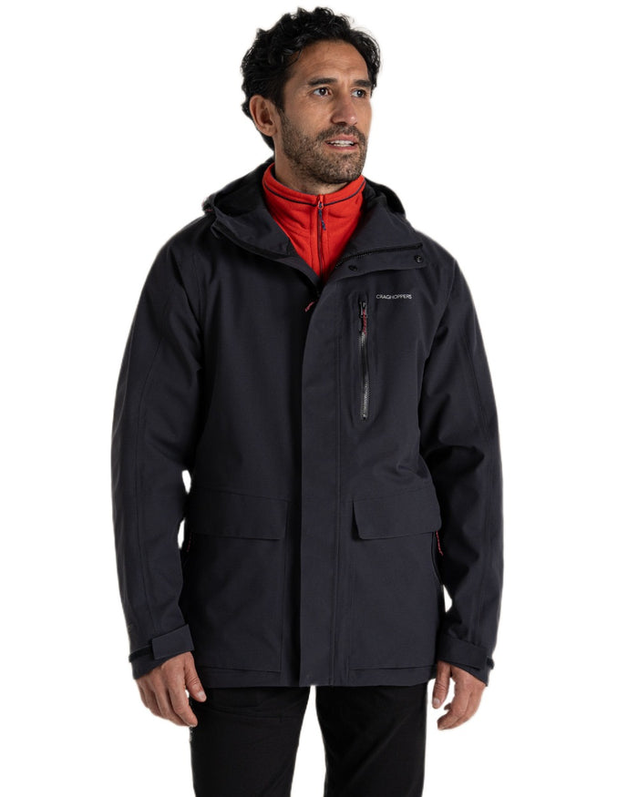 Dark Iron Coloured Craghoppers Mens Lorton II Waterproof Jacket on White Background
#colour_dark-iron