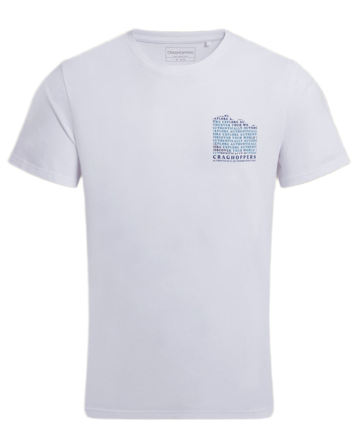 White Mountains Coloured Craghoppers Mens Lucent II Short Sleeved T-Shirt on White Background
#colour_white-mountains