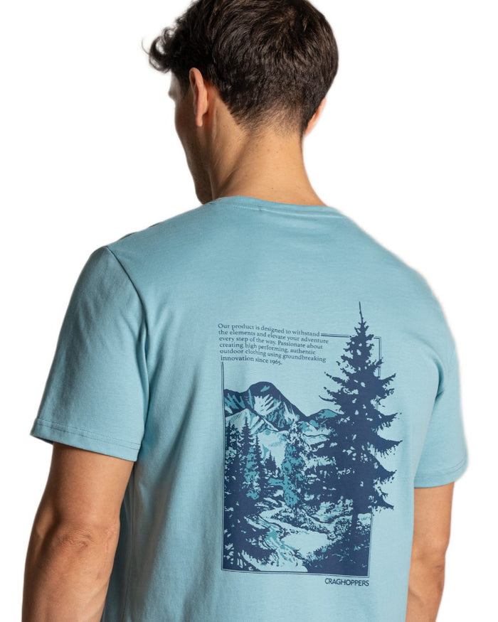 Saltpool Coloured Craghoppers Mens Lucent II Short Sleeved T-Shirt on White Background
#colour_saltpool