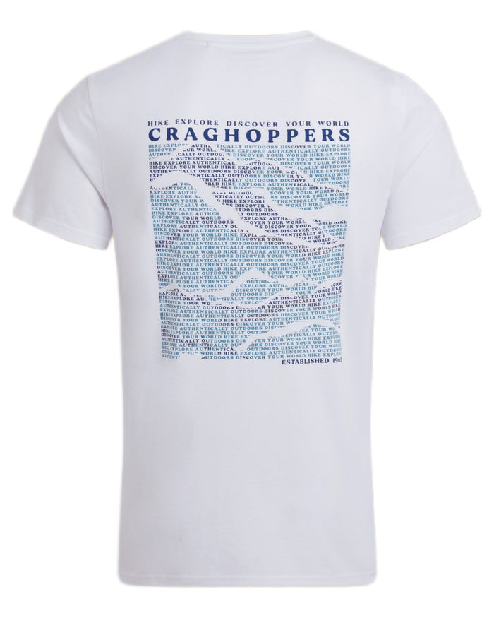 White Mountains Coloured Craghoppers Mens Lucent II Short Sleeved T-Shirt on White Background
#colour_white-mountains