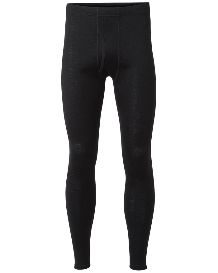 Black coloured Craghoppers Mens Merino Baselayer Leggings on white background #colour_black