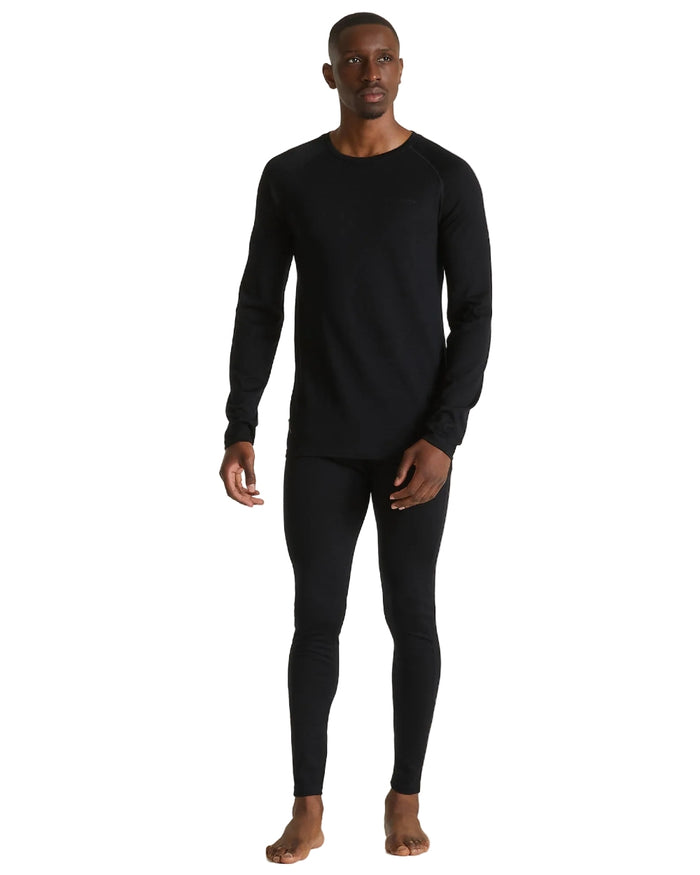 Black coloured Craghoppers Mens Merino Baselayer Leggings on white background #colour_black
