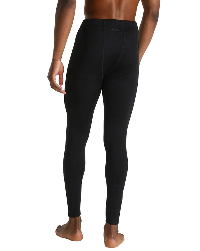 Black coloured Craghoppers Mens Merino Baselayer Leggings on white background #colour_black