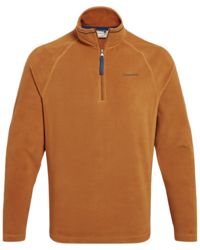 Deep Henna coloured Craghoppers Mens National Trust Corey II Half Zip Fleece on white background #colour_deep-henna