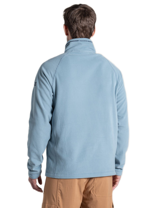 Morning Fog coloured Craghoppers Mens National Trust Corey II Half Zip Fleece on white background #colour_morning-fog