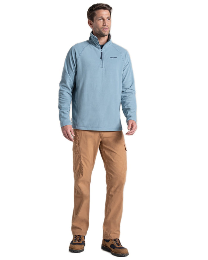 Morning Fog coloured Craghoppers Mens National Trust Corey II Half Zip Fleece on white background #colour_morning-fog