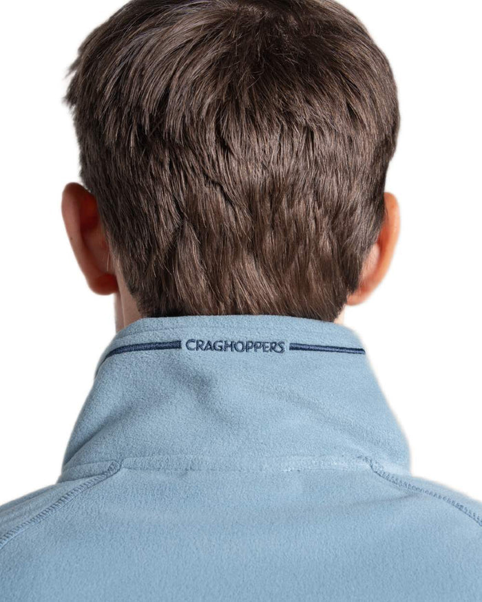 Morning Fog coloured Craghoppers Mens National Trust Corey II Half Zip Fleece on white background #colour_morning-fog