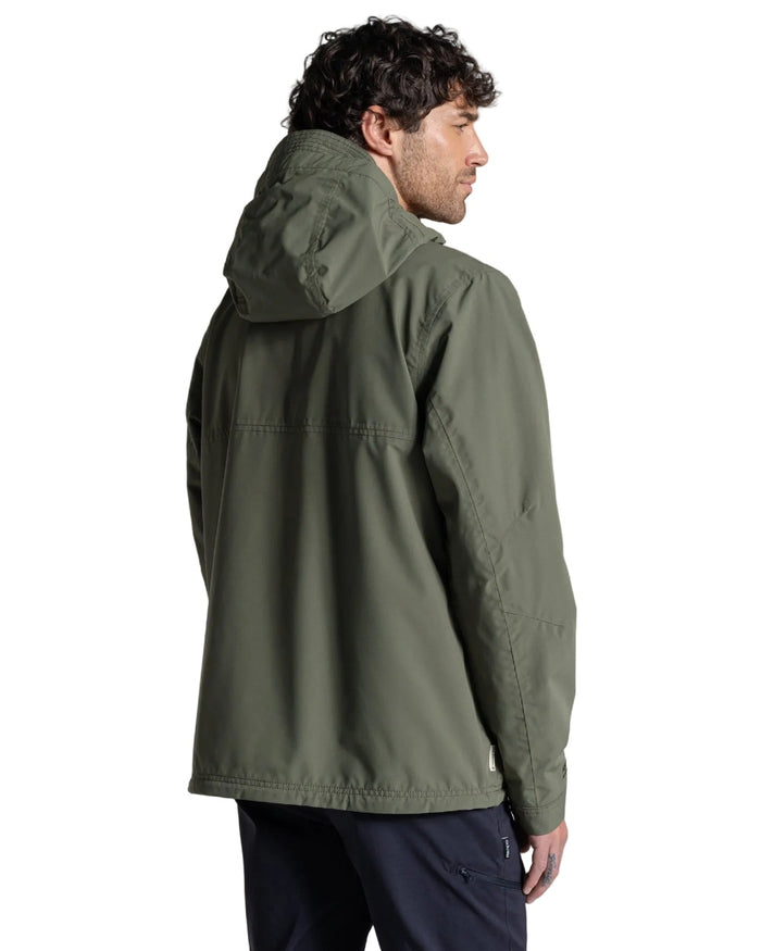 Dark Sage coloured Craghoppers Mens National Trust Keskadale Waterproof Jacket on white background #colour_dark-sage