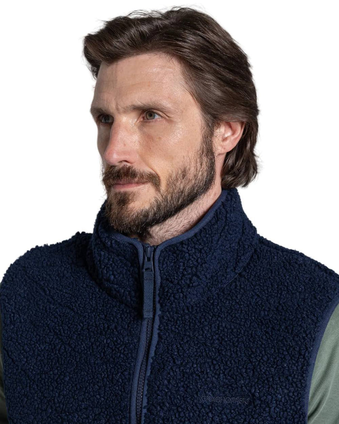 Blue Navy coloured Craghoppers Mens National Trust Lathkill Vest on white background #colour_blue-navy