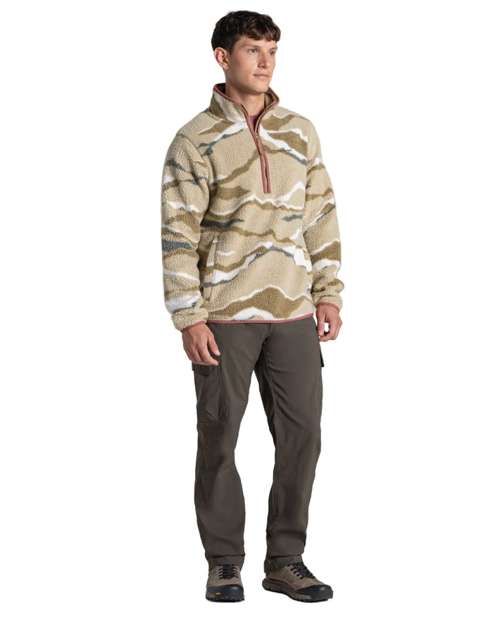 Cardamon Print coloured Craghoppers Mens National Trust Rawthey Half Zip Fleece on white background #colour_cardamon-print