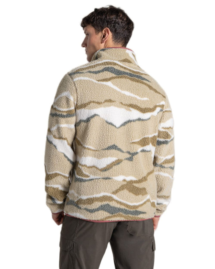 Cardamon Print coloured Craghoppers Mens National Trust Rawthey Half Zip Fleece on white background #colour_cardamon-print