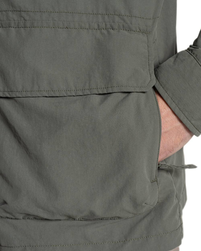 Dark Sage coloured Craghoppers Mens NosiLife Adventure Jacket V on white background #colour_dark-sage