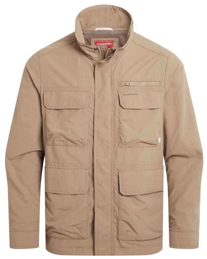 Earthenware coloured Craghoppers Mens NosiLife Adventure Jacket V on white background #colour_earthenware
