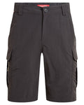 Black Pepper coloured Craghoppers Mens NosiLife Cargo Short III on white background #colour_black-pepper