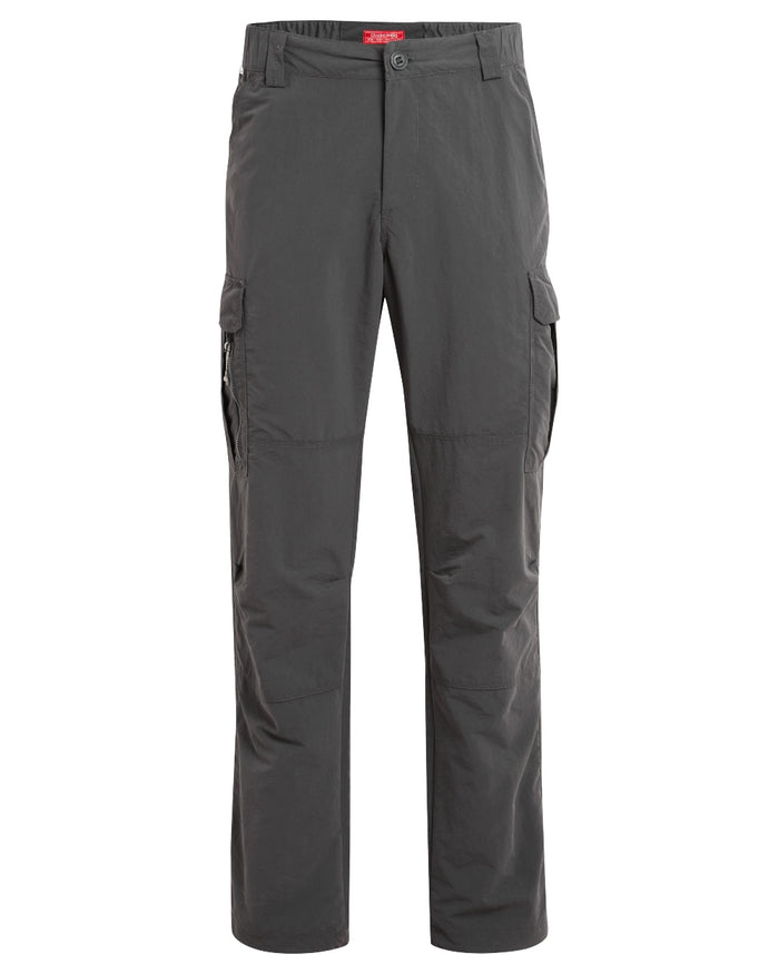 Black Pepper coloured Craghoppers Mens NosiLife Cargo Trouser III on white background #colour_black-pepper