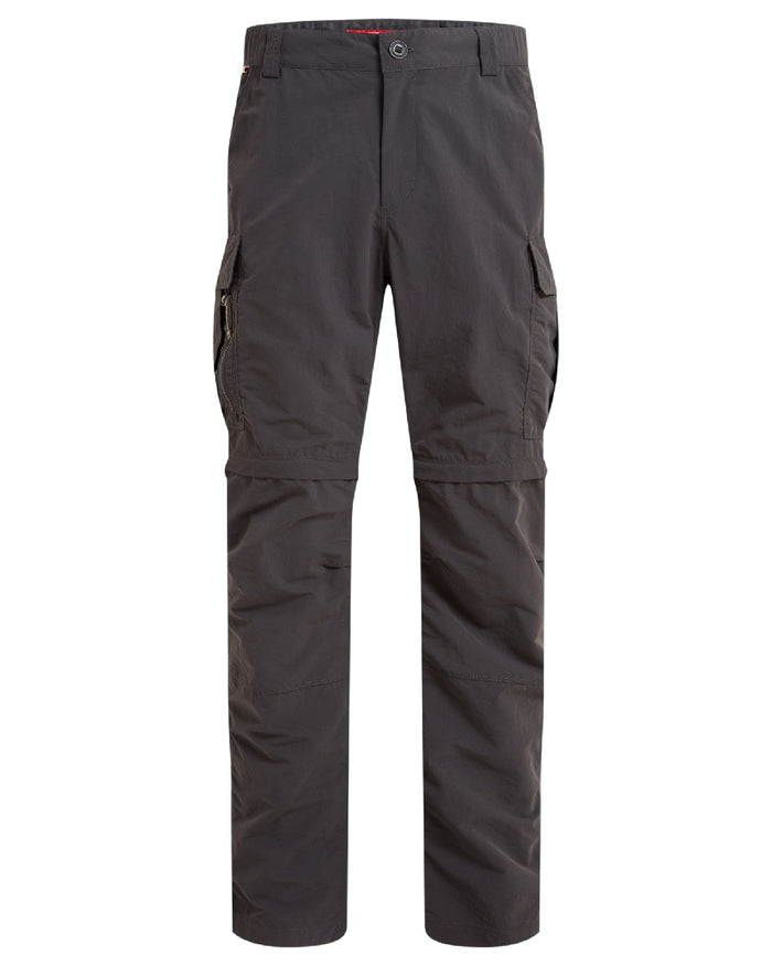 Black Pepper coloured Craghoppers Mens NosiLife Convertible Cargo Trouser III on white background #colour_black-pepper