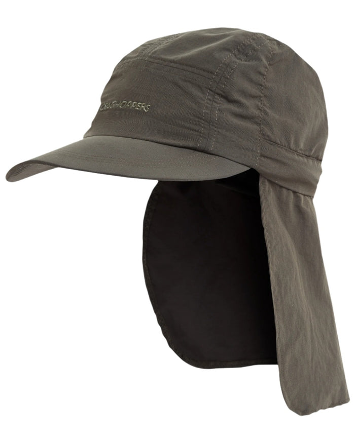 Woodland Green coloured Craghoppers Mens NosiLife Desert Hat III on white background #colour_woodland-green