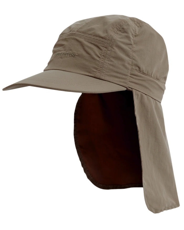 Pebble coloured Craghoppers Mens NosiLife Desert Hat III on white background #colour_pebble