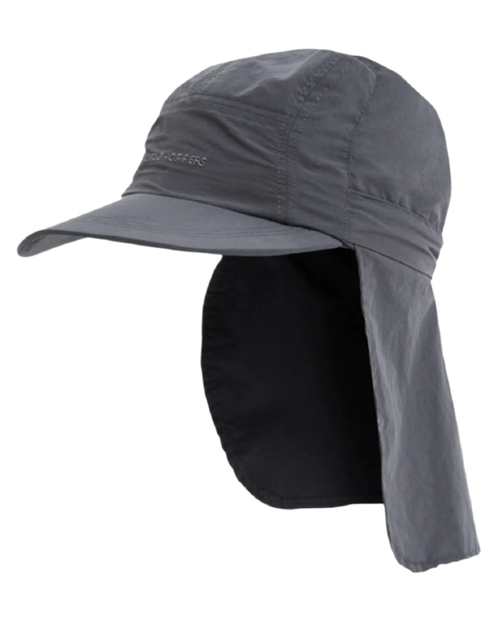 Black Pepper coloured Craghoppers Mens NosiLife Desert Hat III on white background #colour_black-pepper