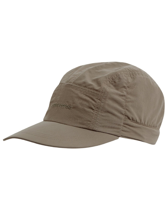 Pebble coloured Craghoppers Mens NosiLife Desert Hat III on white background #colour_pebble