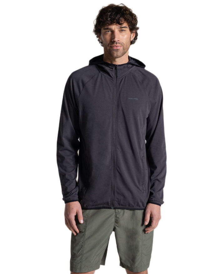 Dark Iron coloured Craghoppers Mens NosiLife Nadim Hooded Jacket on white background #colour_dark-iron