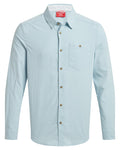 Niagara Blue coloured Craghoppers Mens NosiLife Nuoro Long Sleeved Shirt II on white background #colour_niagara-blue