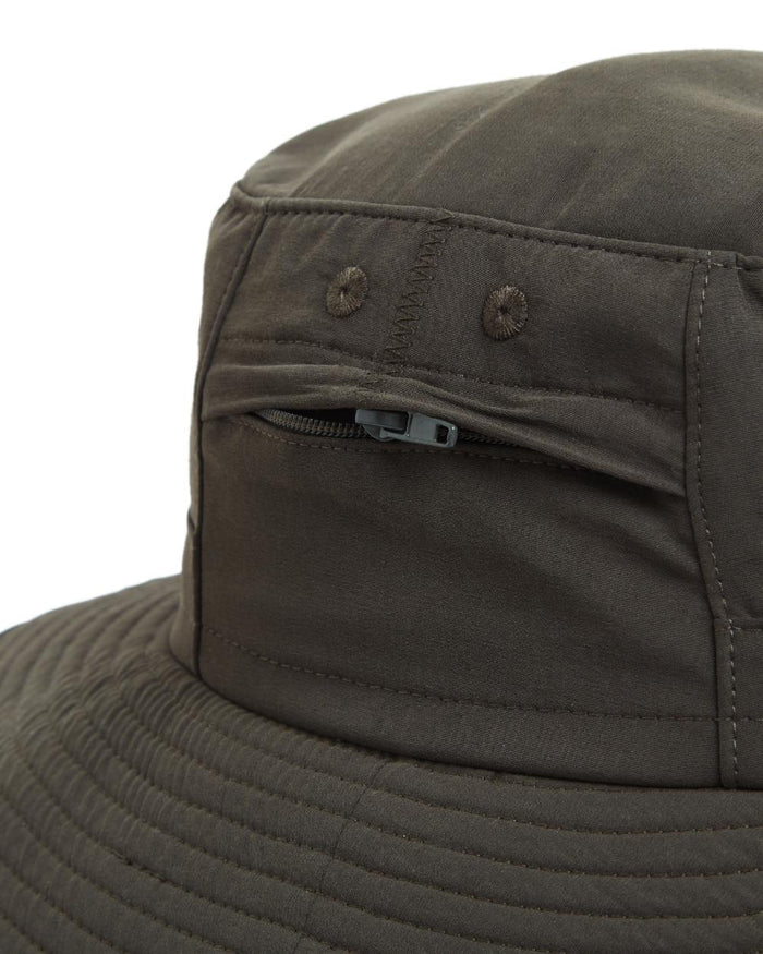 Woodland Green coloured Craghoppers Mens NosiLife Outback Hat II on white background #colour_woodland-green