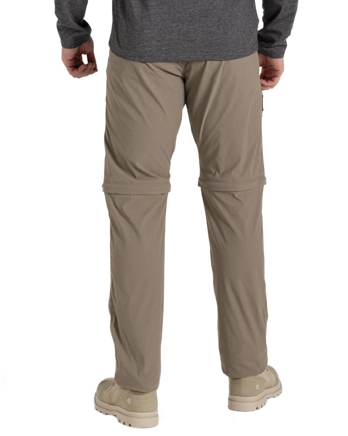 Pebble coloured Craghoppers Mens NosiLife Pro Convertible Trouser III on white background #colour_pebble