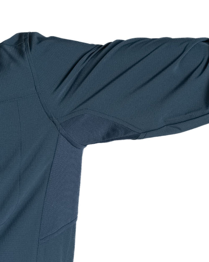 Blue Stone coloured Craghoppers Mens NosiLife Pro Long Sleeved Shirt V on white background #colour_blue-stone