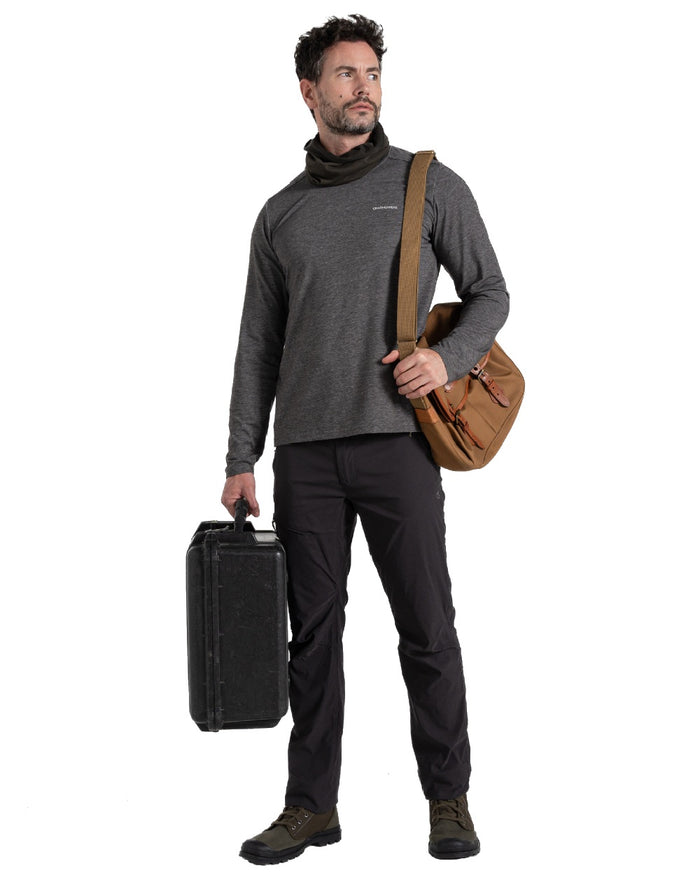 Black Pepper coloured Craghoppers Mens NosiLife Pro Trouser III on white background #colour_black-pepper