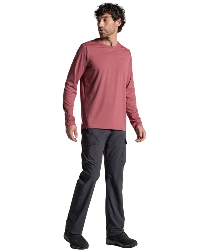 Dark Iron coloured Craghoppers Mens NosiLife Rif Stretch Cargo Trousers on white background #colour_dark-iron