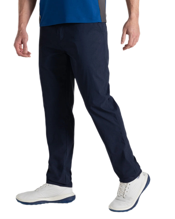 Blue Navy coloured Craghoppers Mens NosiLife Santos Golf Trousers II on white background #colour_blue-navy