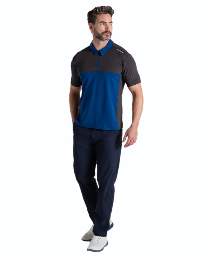 Blue Navy coloured Craghoppers Mens NosiLife Santos Golf Trousers II on white background #colour_blue-navy