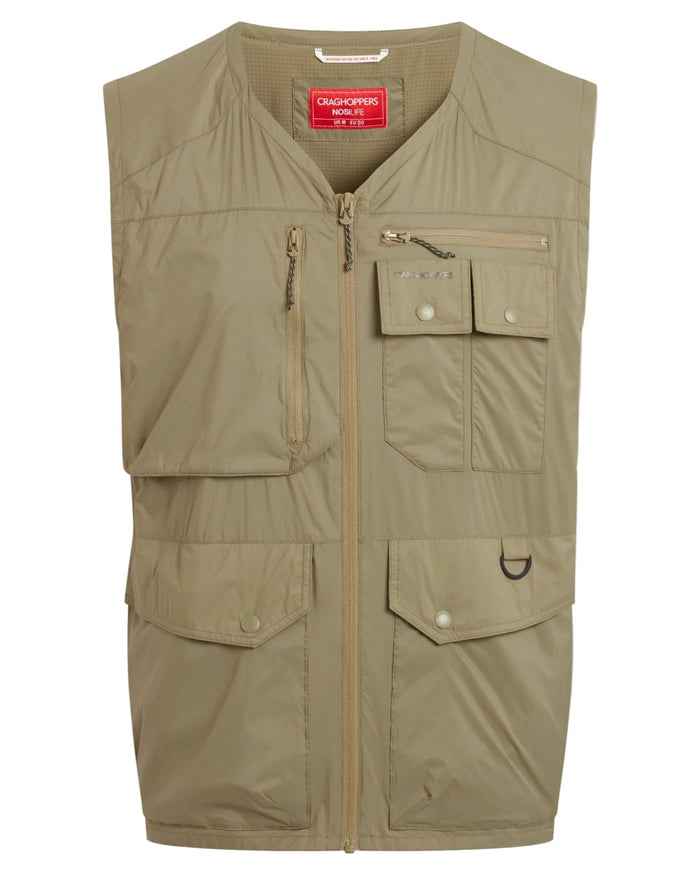 Cardamon coloured Craghoppers Mens NosiLife Sebou Gilet on white background #colour_cardamon
