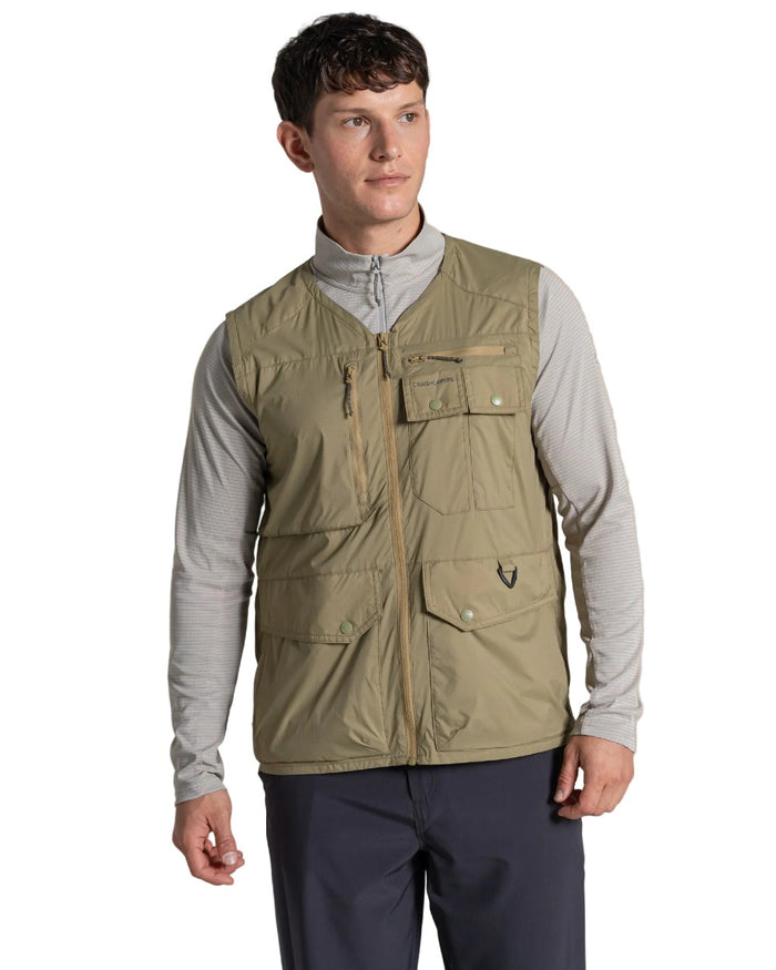 Cardamon coloured Craghoppers Mens NosiLife Sebou Gilet on white background #colour_cardamon