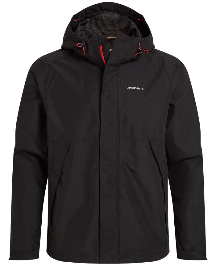 Black coloured Craghoppers Ossus Jacket on white background #colour_black