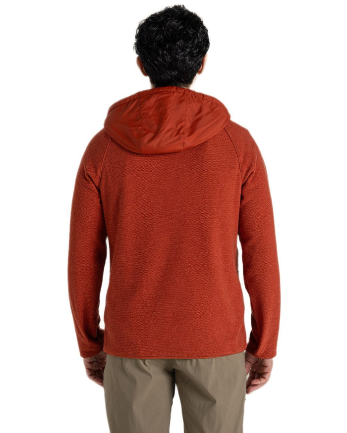 Red Beach coloured Craghoppers Mens Vamos Hybrid Insulating Jacket  on white background #colour_red-beach