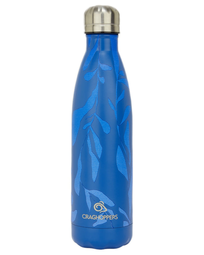 Dark Sapphire Print coloured Craghoppers National Trust Insulated Waterbottle on white background #colour_dark-sapphire-print