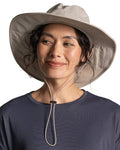 Parchment coloured Craghoppers NosiLife Field Hat on white background #colour_parchment