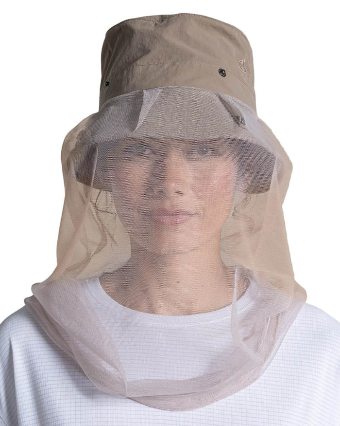 Pebble coloured Craghoppers NosiLife Jungle Hat on white background #colour_pebble