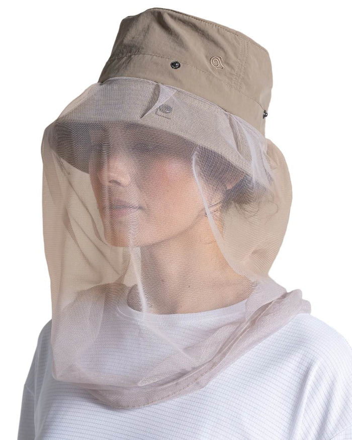 Pebble coloured Craghoppers NosiLife Jungle Hat on white background #colour_pebble