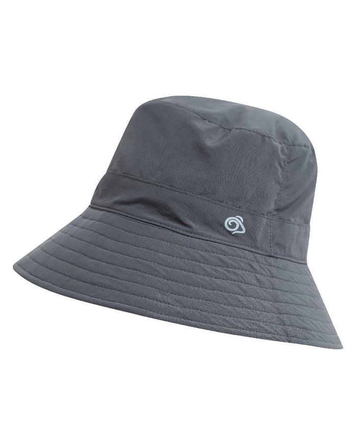Black Pepper Niagara Blue coloured Craghoppers NosiLife Sun Hat III on white background #colour_black-pepper-niagara-blue