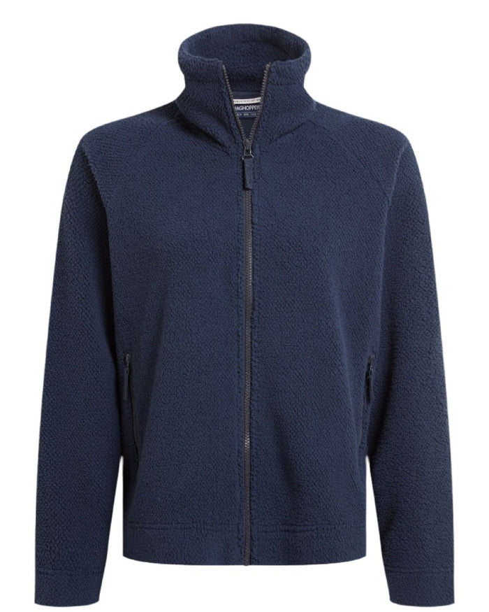 Blue Navy coloured Craghoppers Ryan Womens Raya Full Zip Fleece on white background #colour_blue-navy