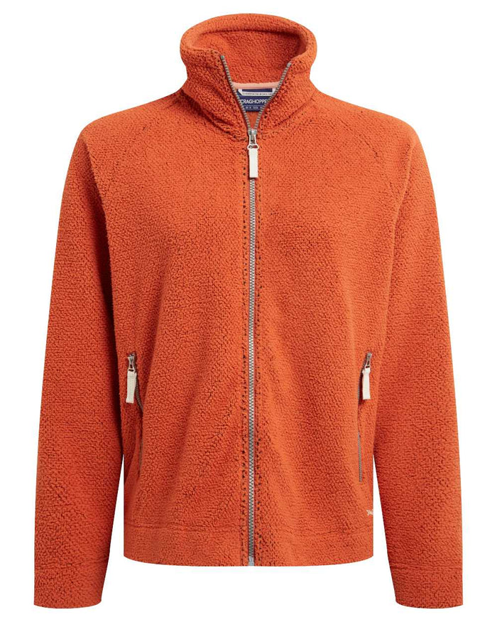 Spice coloured Craghoppers Ryan Womens Raya Full Zip Fleece on white background #colour_spice