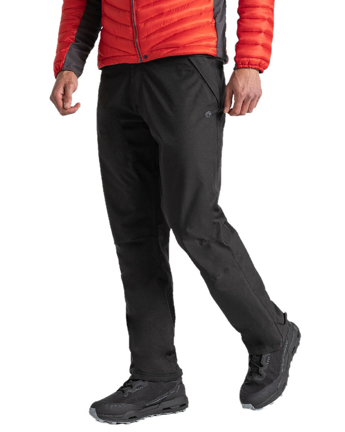 Black coloured Craghoppers Steall II Thermo Waterproof Trousers on white background #colour_black