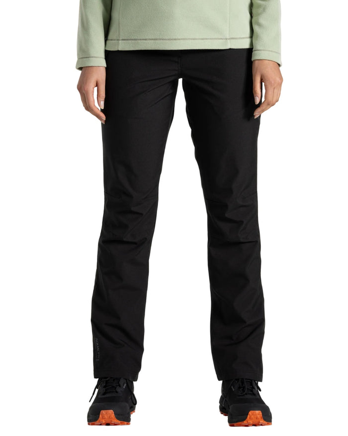 Black coloured Craghoppers Womens Airedale II Waterproof Trousers on white background #colour_black