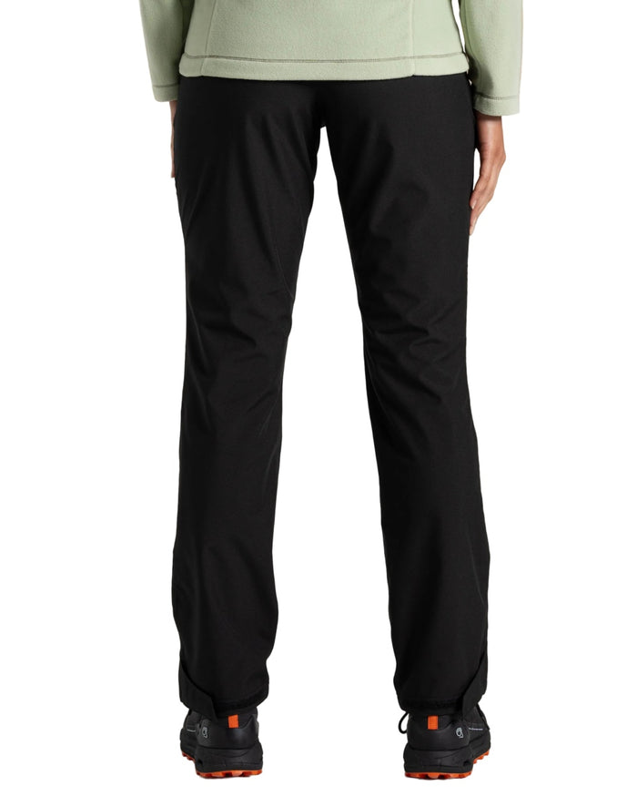 Black coloured Craghoppers Womens Airedale II Waterproof Trousers on white background #colour_black