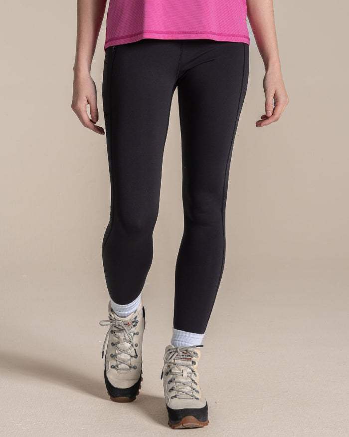 Black coloured Craghoppers Alex II Legging on beige background #colour_black