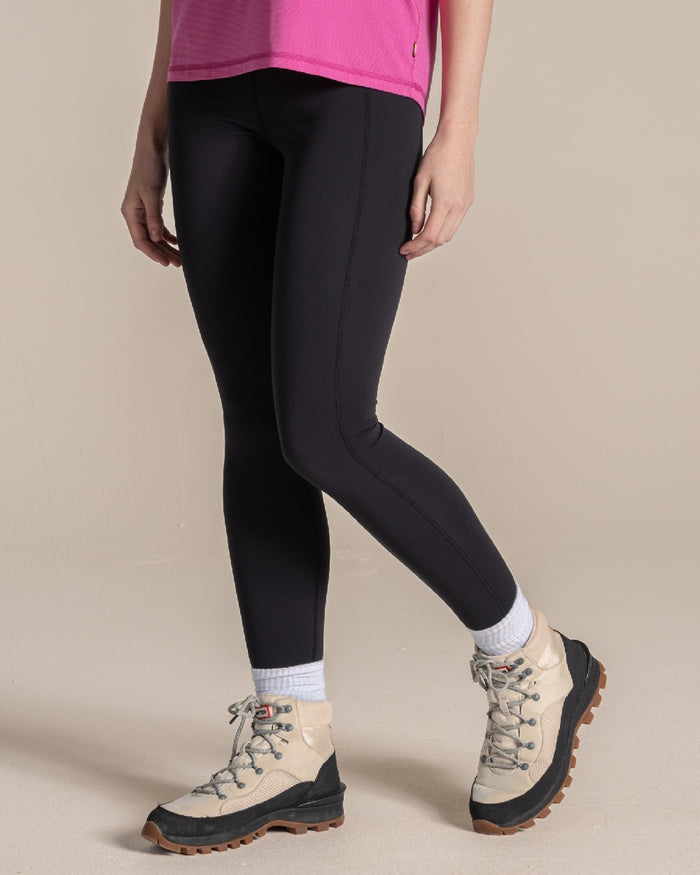 Black coloured Craghoppers Alex II Legging on beige background #colour_black